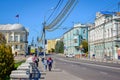 Lenin Street cityscape in Ryazan town center